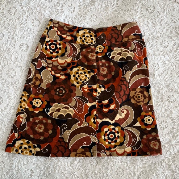 Vintage Y2K bebop and Wally floral paisley corduroy 70s skirt - Picture 3 of 7